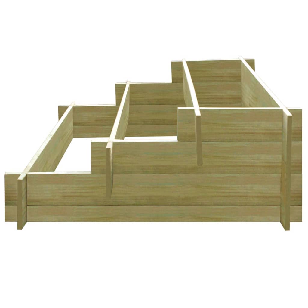 Jardinieră cu 3 niveluri, 90 x 90 x 35 cm, lemn tratat - Lando