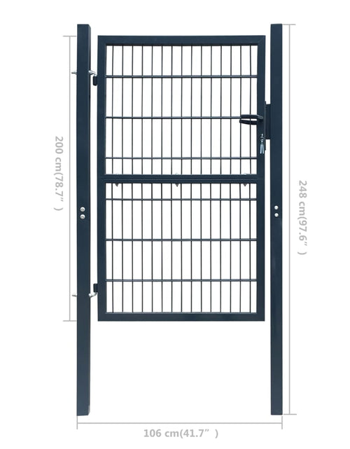 Загрузите изображение в средство просмотра галереи, Poartă de gard, antracit, 106x248 cm, oțel Lando - Lando
