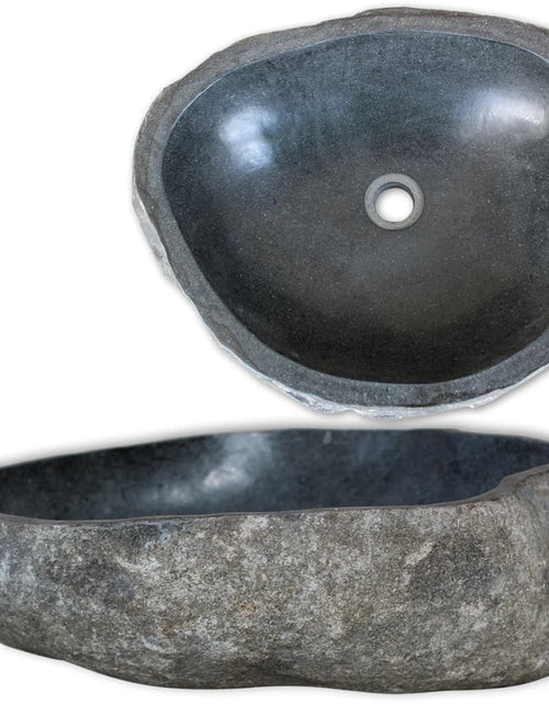 Încărcați imaginea în vizualizatorul Galerie, Chiuvetă de baie din piatră de râu, 46-52 cm, ovală Lando - Lando
