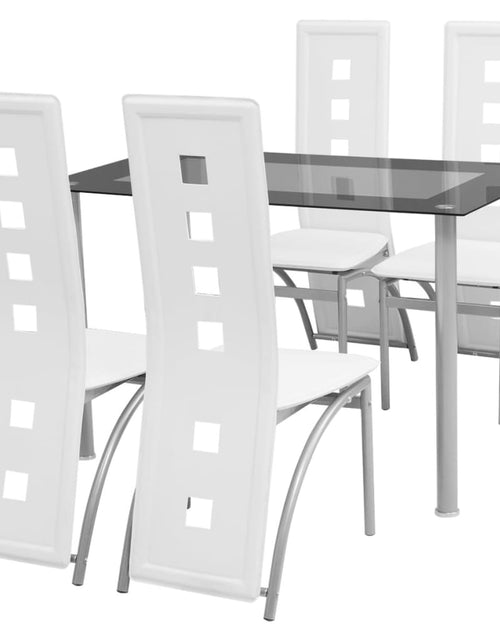 Încărcați imaginea în vizualizatorul Galerie, Set masă cu scaune, 5 piese, alb - Lando
