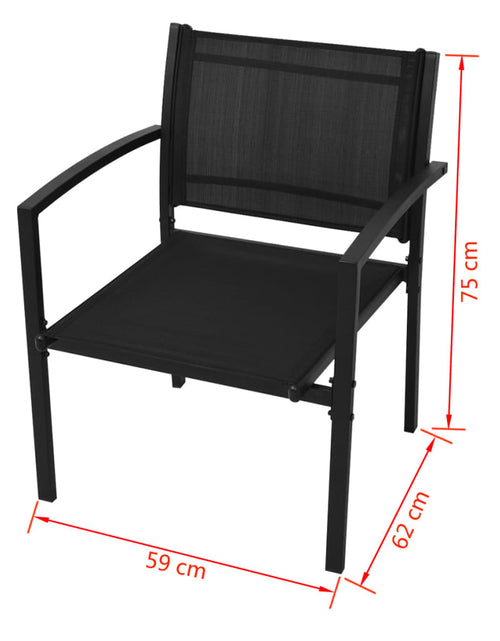 Загрузите изображение в средство просмотра галереи, Set mobilier de grădină, 4 piese, negru, textilenă Lando - Lando
