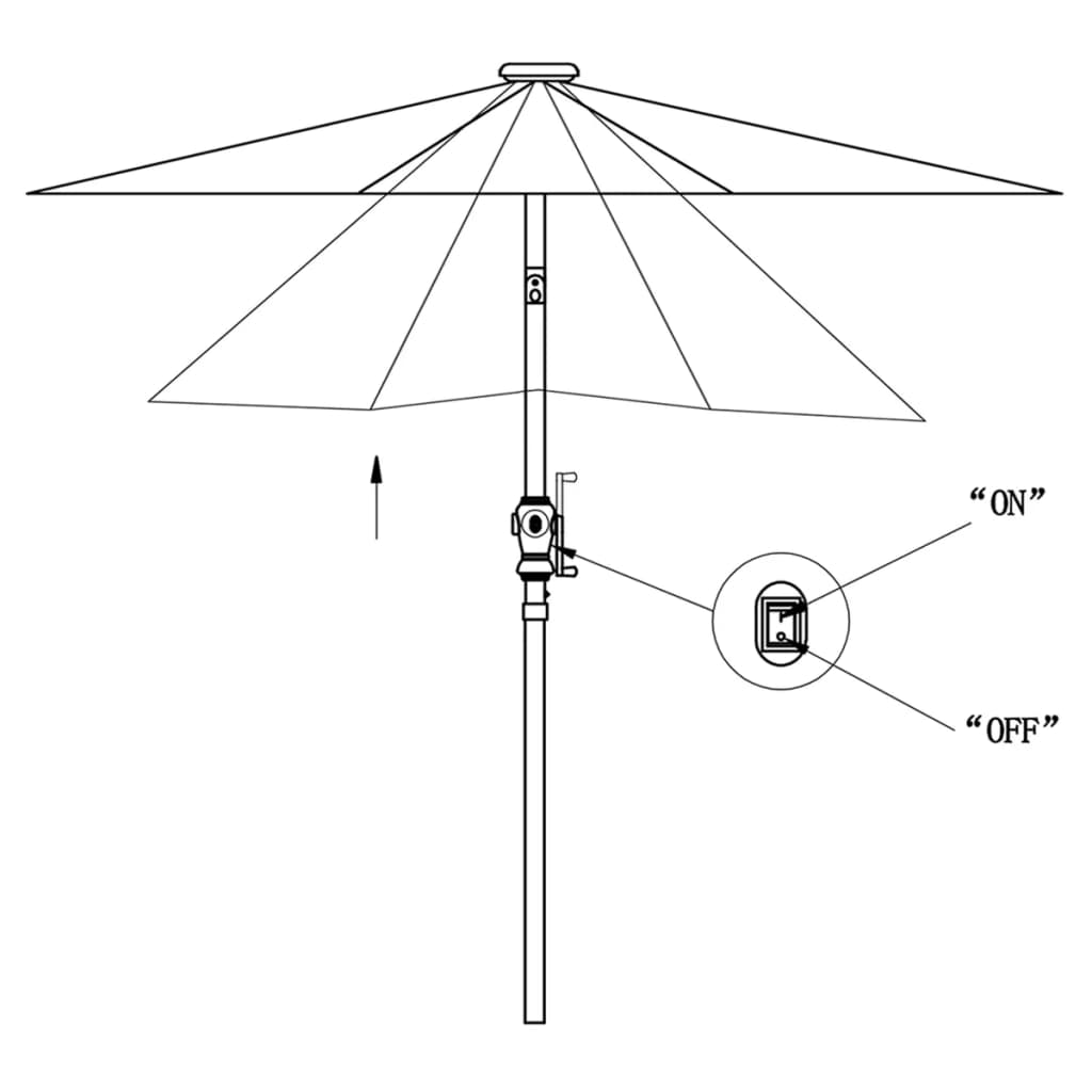 Umbrelă de exterior cu LED-uri 3 m, Verde Lando - Lando