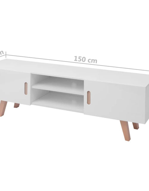 Загрузите изображение в средство просмотра галереи, Stativ TV, alb lucios, 150 x 35 x 48,5 cm, MDF Lando - Lando
