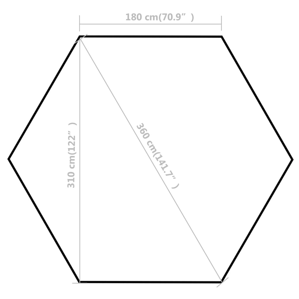 Marchiză pliabilă hexagonală, gri, 3,6 x 3,1 m Lando - Lando
