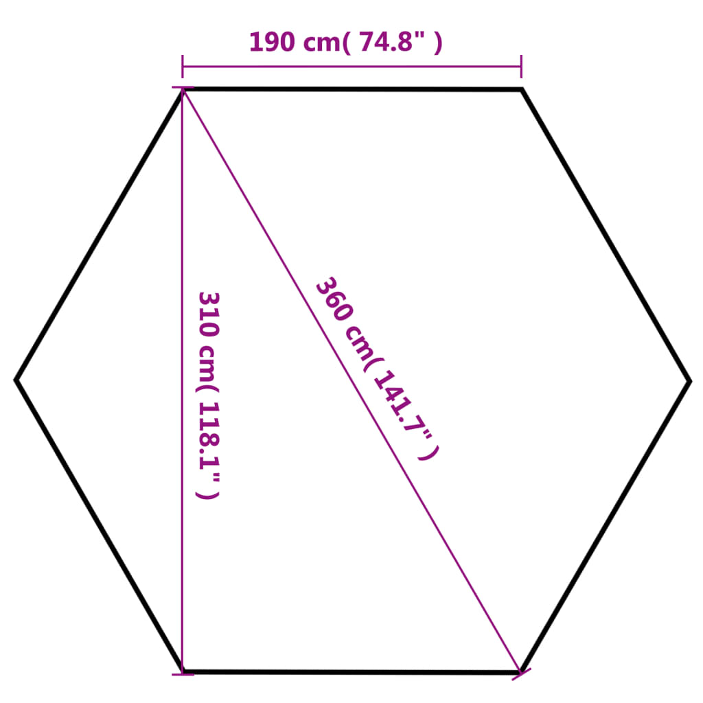 Marchiză hexagonală pliabilă, 6 pereți laterali, gri, 3,6x3,1 m Lando - Lando