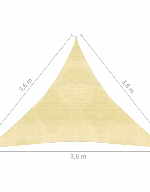 Загрузите изображение в средство просмотра галереи, Pânză parasolar din HDPE, triunghiulară 3,6 x 3,6 x 3,6 m, bej Lando - Lando

