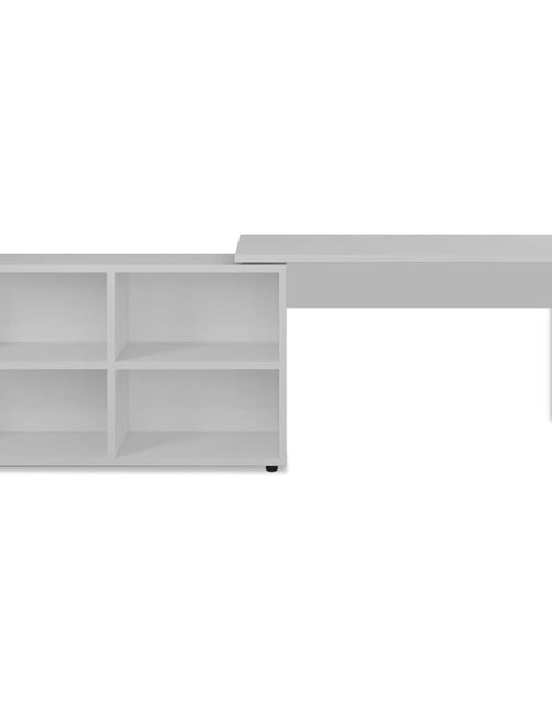 Încărcați imaginea în vizualizatorul Galerie, Birou de colț cu 4 rafturi, alb - Lando
