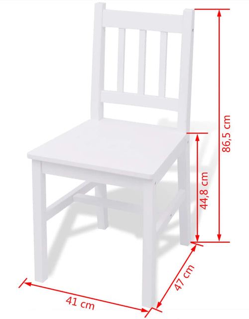 Загрузите изображение в средство просмотра галереи, Set cu masă și scaune din lemn de pin, alb, 5 piese - Lando
