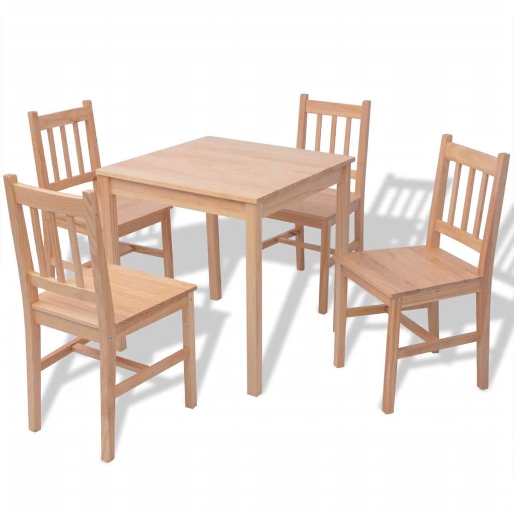 Set masă și scaune din lemn de pin, 5 piese - Lando
