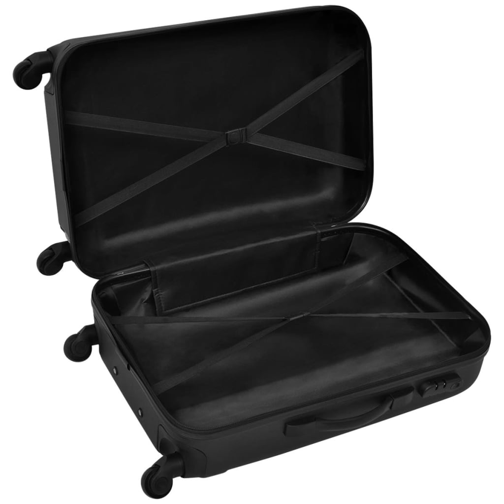Set valize rigide, negru, 3 buc., 45,5/55/66 cm - Lando