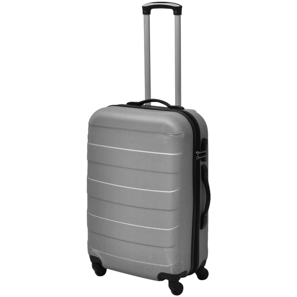 Set valize rigide, argintiu, 3 buc., 45,5/55/66 cm - Lando