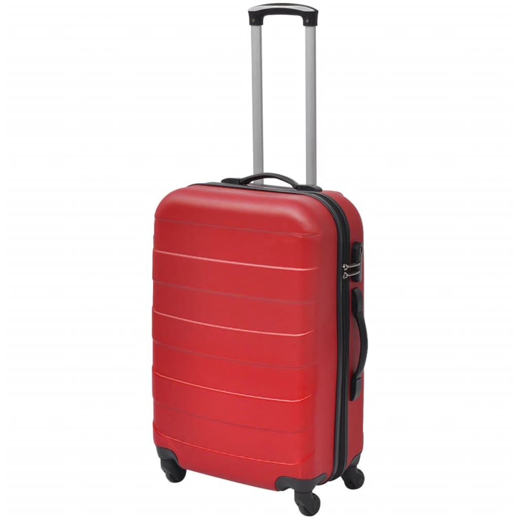 Set valize rigide, roșu, 3 buc., 45,5/55/66 cm Lando - Lando