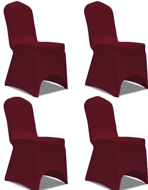 Încărcați imaginea în vizualizatorul Galerie, Husă de scaun elastică, 4 buc., roșu bordo Lando - Lando

