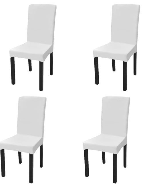 Încărcați imaginea în vizualizatorul Galerie, Huse de scaun elastice drepte, 4 buc., alb Lando - Lando
