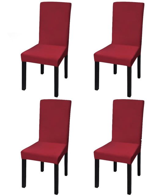 Încărcați imaginea în vizualizatorul Galerie, Huse de scaun elastice drepte, 4 buc., roșu bordo Lando - Lando
