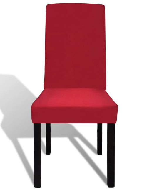 Încărcați imaginea în vizualizatorul Galerie, Huse de scaun elastice drepte, 4 buc., roșu bordo Lando - Lando
