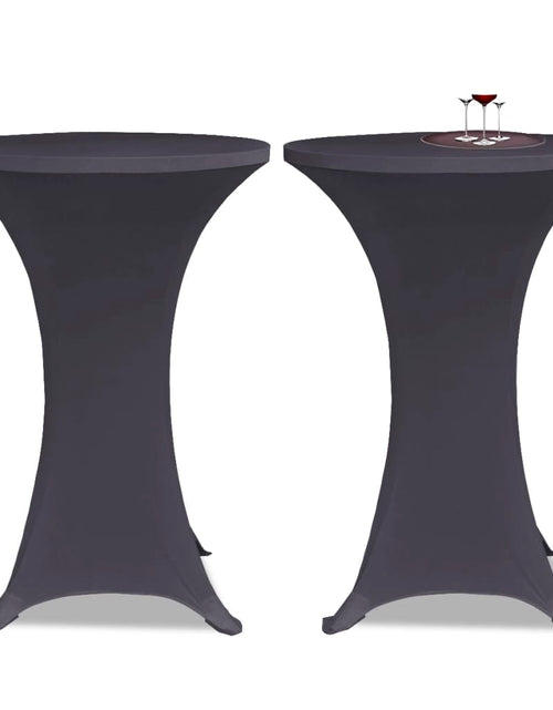 Încărcați imaginea în vizualizatorul Galerie, Husă elastică pentru masă, 2 buc., antracit, 70 cm - Lando

