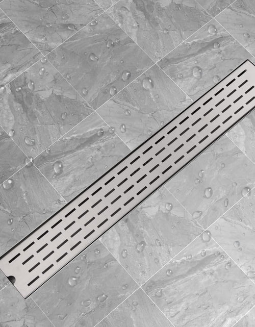 Încărcați imaginea în vizualizatorul Galerie, Rigolă duș liniară din oțel inoxidabil, model linie, 830x140 mm Lando - Lando
