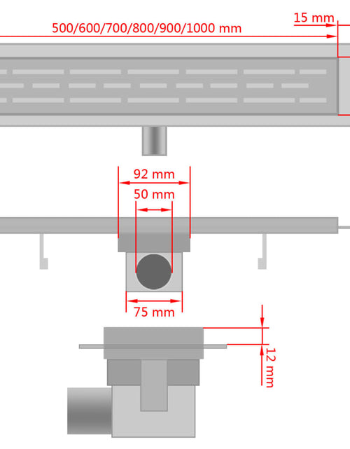 Încărcați imaginea în vizualizatorul Galerie, Rigolă duș liniară, model bule, oțel inoxidabil, 630 x 140 mm Lando - Lando
