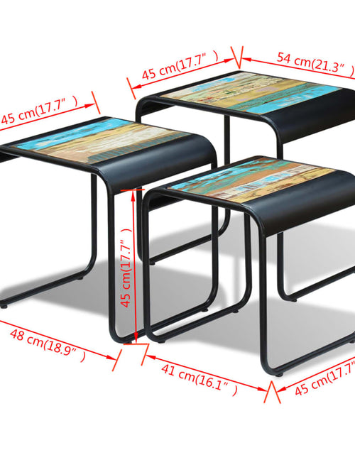 Încărcați imaginea în vizualizatorul Galerie, Mese suprapuse, 3 piese, lemn masiv reciclat Lando - Lando
