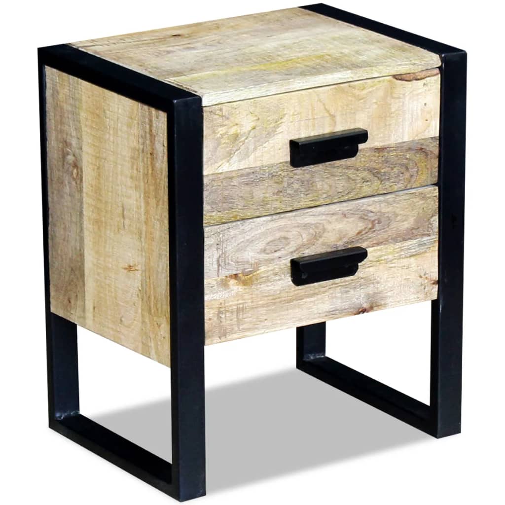 Masă laterală cu 2 sertare din lemn solid de mango, 43x33x51 cm - Lando