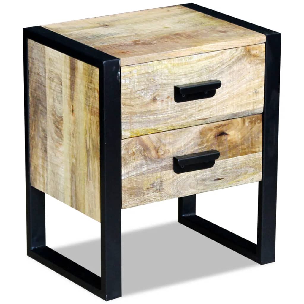 Masă laterală cu 2 sertare din lemn solid de mango, 43x33x51 cm - Lando