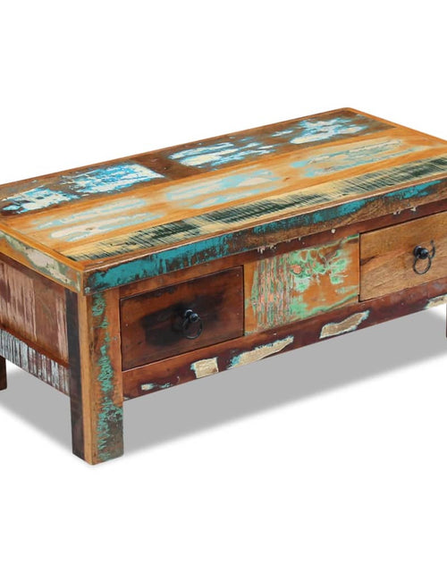 Încărcați imaginea în vizualizatorul Galerie, Măsuță de cafea cu sertare, 90x45x35 cm, lemn solid reciclat Lando - Lando
