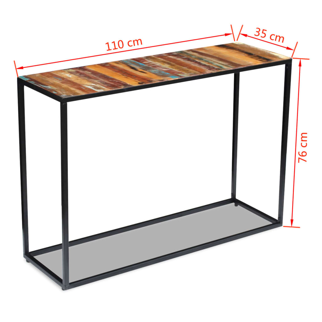 Masă consolă, 110x35x76 cm, lemn masiv reciclat Lando - Lando