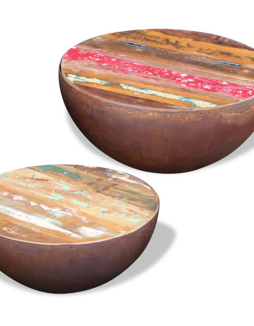 Загрузите изображение в средство просмотра галереи, Set măsuță de cafea în formă de bol 2 piese lemn masiv reciclat Lando - Lando
