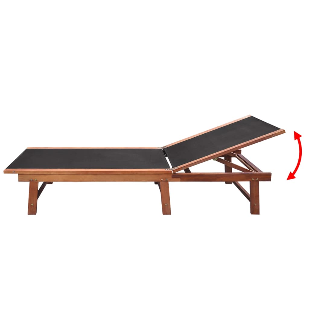 Șezlonguri de plajă cu masă 2 buc. lemn masiv acacia textilenă - Lando