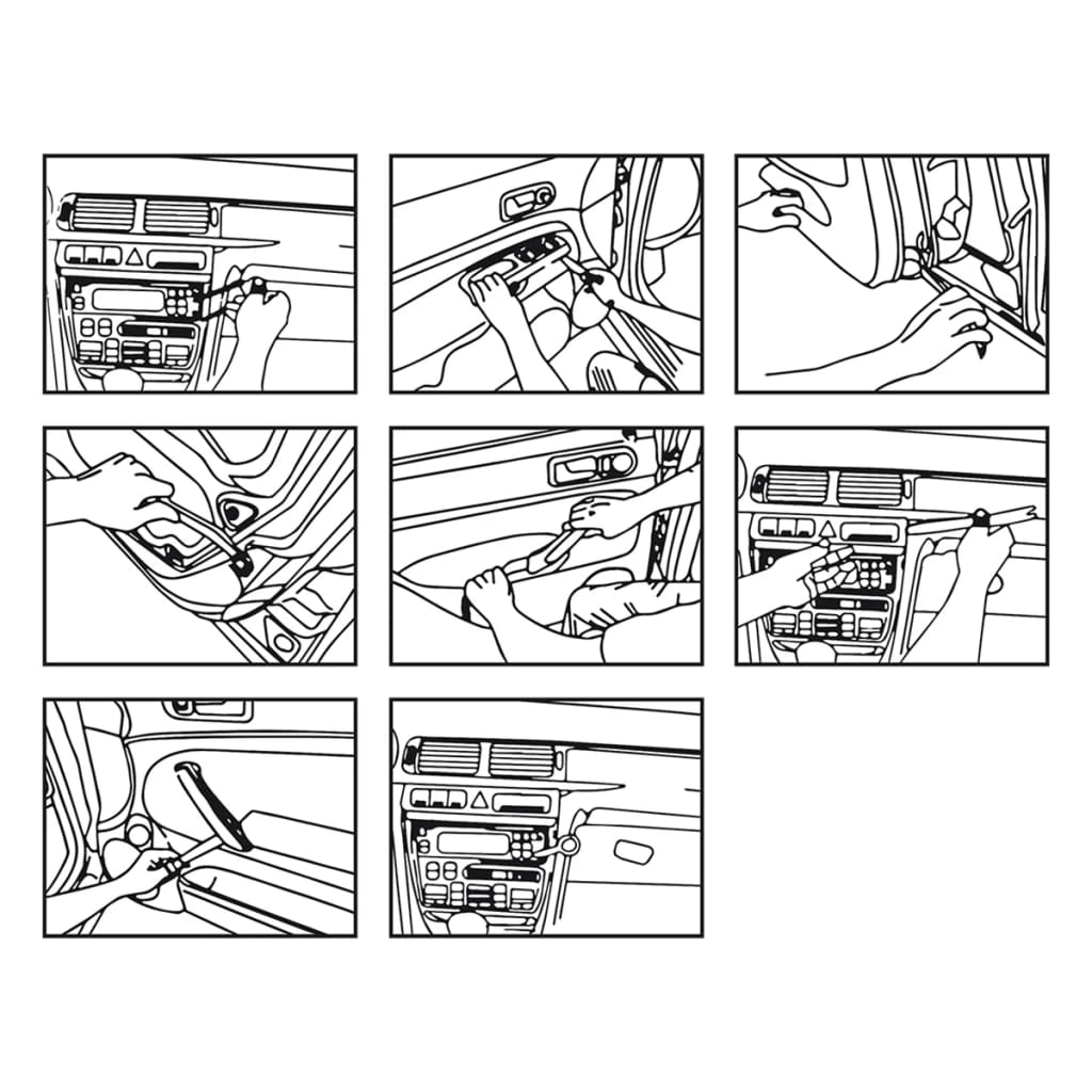 ProPlus Set unelte pentru îndepărtarea radioului auto 12 buc. 590114 Lando - Lando
