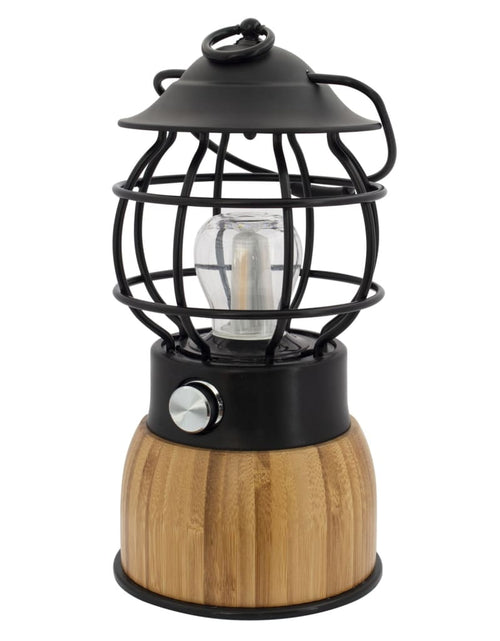 Încărcați imaginea în vizualizatorul Galerie, Eurotrail Lampă de camping cu LED &quot;Breeze&quot;, negru, bambus - Lando
