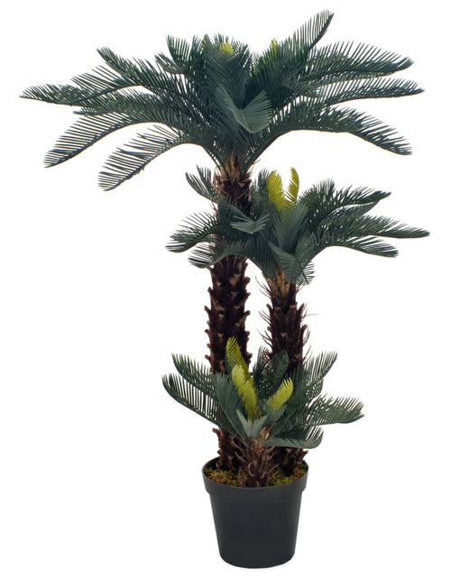 Încărcați imaginea în vizualizatorul Galerie, Plantă artificială palmier cycas cu ghiveci, verde, 125 cm - Lando
