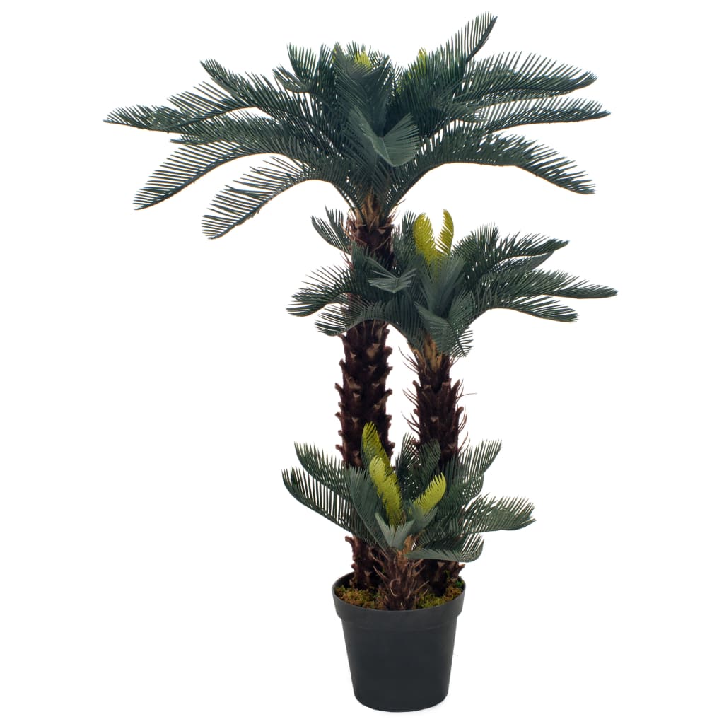 Plantă artificială palmier cycas cu ghiveci, verde, 125 cm - Lando