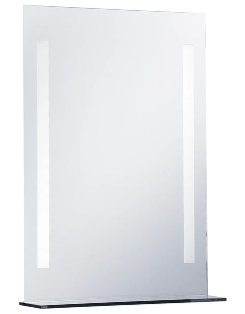 Încărcați imaginea în vizualizatorul Galerie, Oglindă cu LED de perete pentru baie cu raft, 50 x 70 cm Lando - Lando
