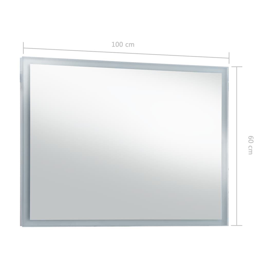 Oglindă cu LED pentru perete de baie, 100 x 60 cm Lando - Lando