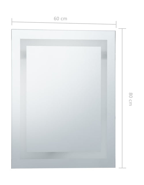 Încărcați imaginea în vizualizatorul Galerie, Oglindă cu LED de baie cu senzor tactil, 60 x 80 cm Lando - Lando
