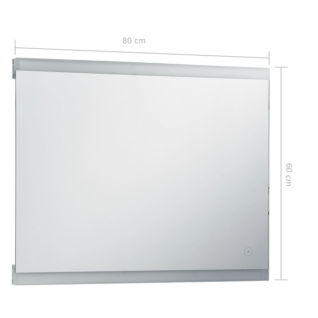 Oglindă cu LED de perete de baie cu senzor tactil, 80 x 60 cm Lando - Lando