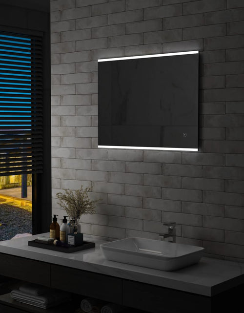 Încărcați imaginea în vizualizatorul Galerie, Oglindă cu LED de perete de baie cu senzor tactil, 80 x 60 cm Lando - Lando
