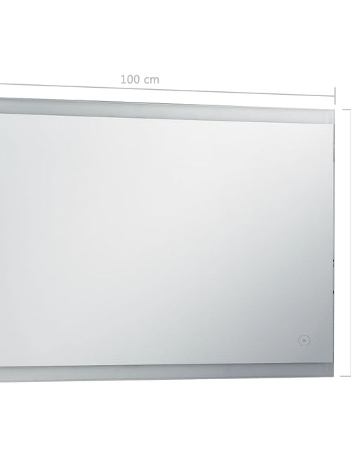 Încărcați imaginea în vizualizatorul Galerie, Oglindă cu LED de perete de baie, cu senzor tactil, 100x60 cm - Lando
