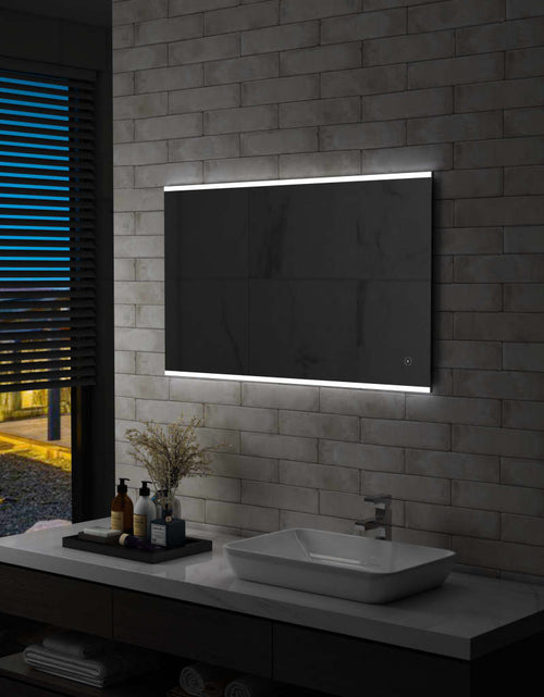 Încărcați imaginea în vizualizatorul Galerie, Oglindă cu LED de perete de baie, cu senzor tactil, 100x60 cm - Lando

