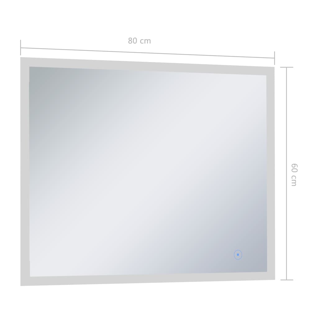 Oglindă cu LED de perete de baie cu senzor tactil, 80 x 60 cm Lando - Lando