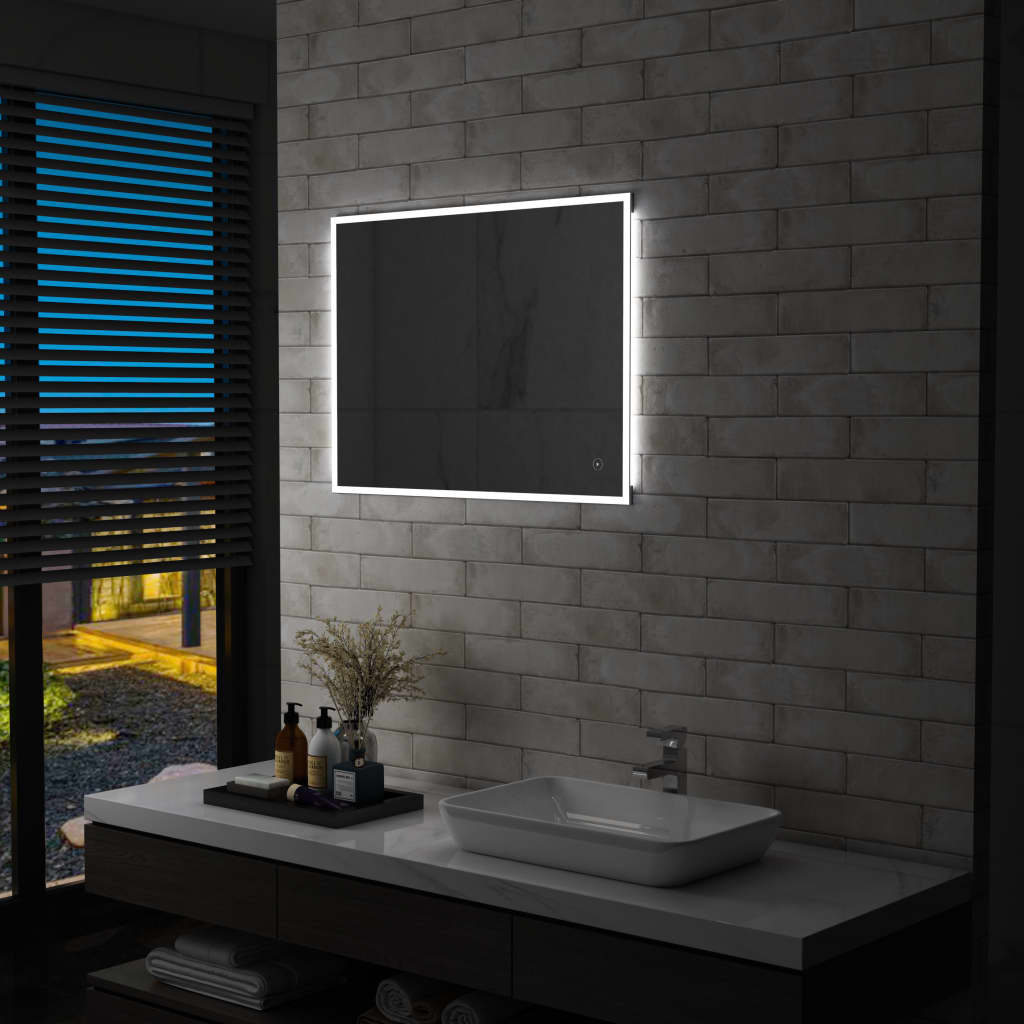 Oglindă cu LED de perete de baie cu senzor tactil, 80 x 60 cm Lando - Lando