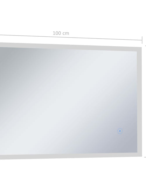 Încărcați imaginea în vizualizatorul Galerie, Oglindă cu LED de perete de baie cu senzor tactil, 100 x 60 cm Lando - Lando
