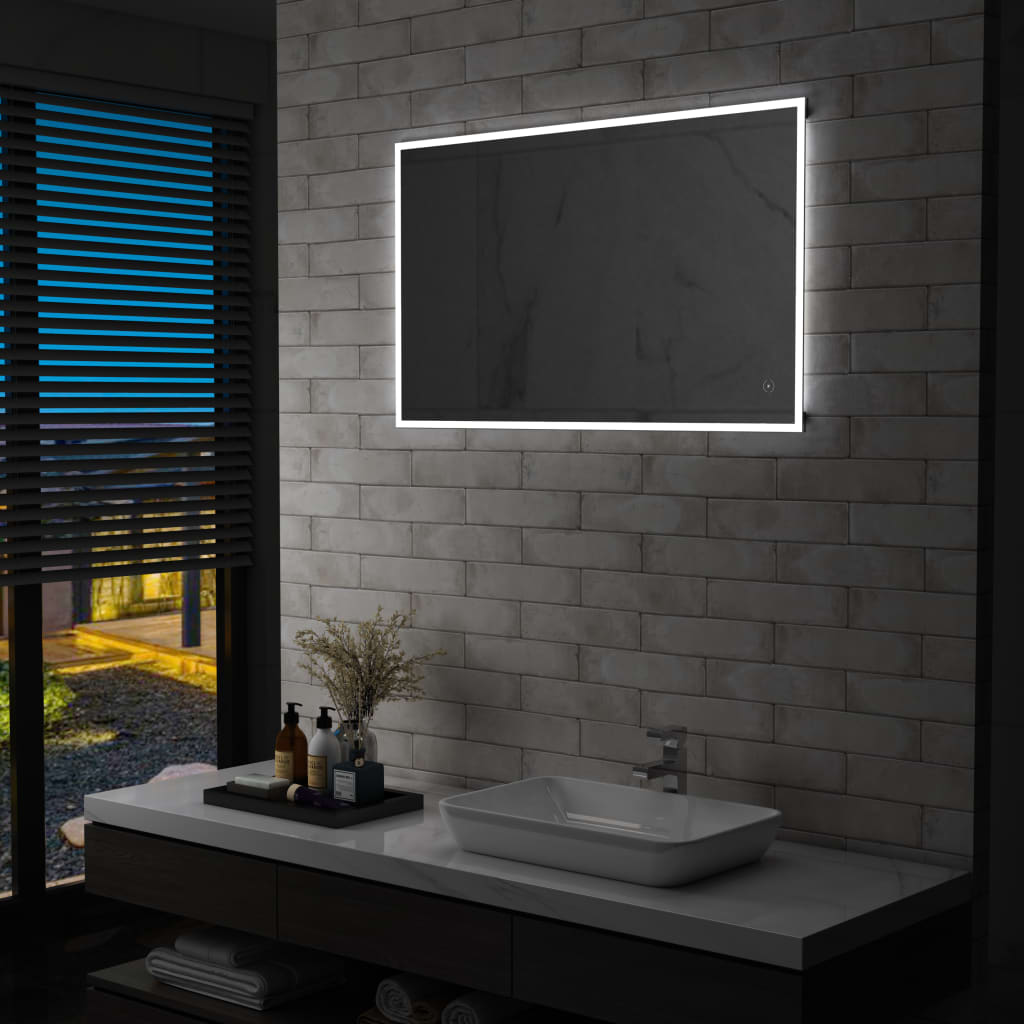 Oglindă cu LED de perete de baie cu senzor tactil, 100 x 60 cm Lando - Lando