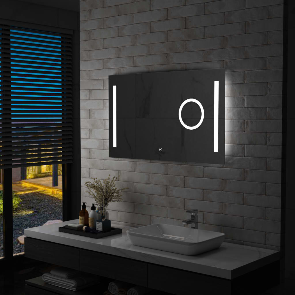 Oglindă cu LED de perete de baie cu senzor tactil, 100 x 60 cm Lando - Lando