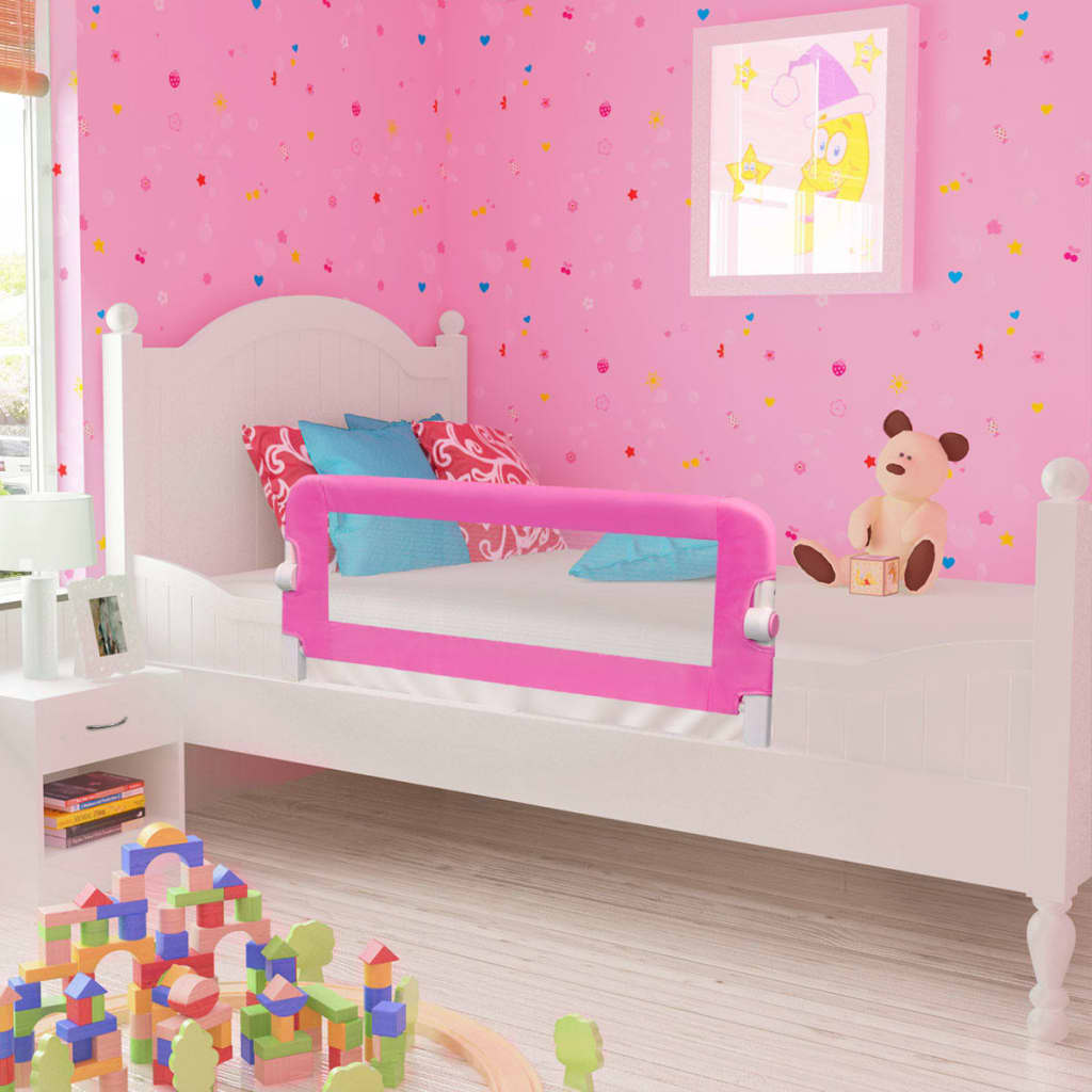 Balustradă de pat protecție copii, 2 buc., roz, 102 x 42 cm Lando - Lando