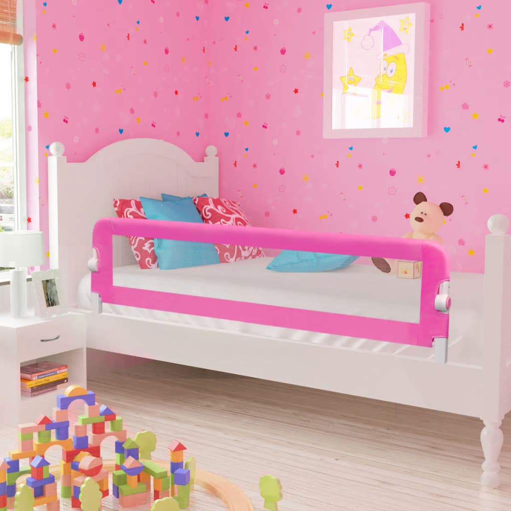 Balustradă de protecție pat copii, 2 buc., roz, 150x42 cm Lando - Lando