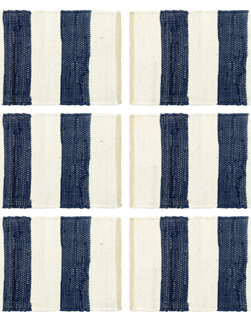 Загрузите изображение в средство просмотра галереи, Naproane, 6 buc., chindi, dungi albastre și albe, 30 x 45 cm Lando - Lando
