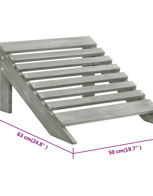 Încărcați imaginea în vizualizatorul Galerie, Scaun de grădină cu taburet, gri, lemn - Lando
